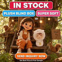 Figurine en peluche Kawaii Sleepy Baby Forest Story, corps en peluche douce, visage en PVC, boîte mystère de collection, jouet en gros