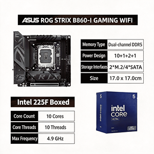 Placa Base <span class=keywords><strong>Mini</strong></span> ITX para Juegos AS US ROG B860-I WIFI 225F en Caja con Paquete de <span class=keywords><strong>CPU</strong></span> - Product Image 2