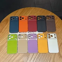 Coque de téléphone antichoc en cuir texturé litchi pour iPhone 17 16 Pro 15 14 13 17 Pro Max 17 Pro, protection intégrale souple mate