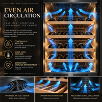 Réfrigérateur à vin commercial à température contrôlée, grande capacité, multi-portes, vitrine à vin avec porte en verre, design personnalisé