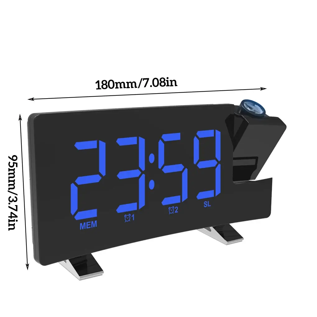 Digital Projector Alarm Clocks for Kids Bedroom,Plug-in LED Display Clock with Projection Dual Alarms