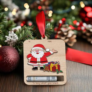 Figurines artisanales écologiques en bois de Père Noël, bonhomme de neige et sapin de Noël pour la décoration de la maison pour le Nouvel An et Noël - Product Image 5