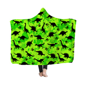 Drop Shipping coperta con cappuccio indossabile in velluto di cristallo di alta qualità stampata su richiesta con motivo dinosauro comfort <span class=keywords><strong>mantello</strong></span> coperte con cappuccio - Product Image 4