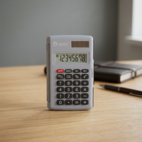 Calculatrice de poche à 8 chiffres avec couvercle noir, pile LR1130, matériau PC (GSC 002402598)