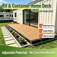 Plancher en WPC réglable en hauteur sur mesure |   Pour plateformes de maisons conteneurs, scènes, jardins et piscines