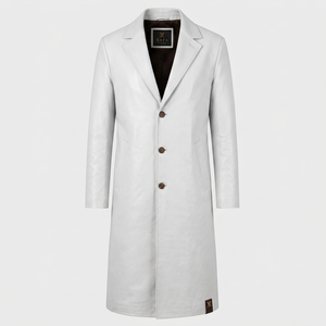 Abrigo de Cuero para Hombre, Estilo Lujoso, Gabardina Larga, Acabado Premium, Diseño Elegante, Ajuste Cómodo, Ropa de Invierno para Hombre - Product Image 1