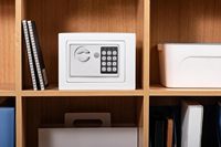 CEQSAFE Boîte à Cadenas Dépôt d'Argent Sécurité Coffre-Fort Électronique Numérique Petite Boîte Sûre Mini Coffre-Fort pour l'Argent