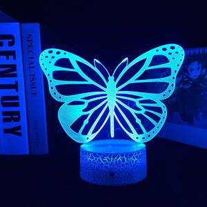 Lampe 3D à <span class=keywords><strong>action</strong></span> figurine papillon lumineuse avec télécommande RGB, veilleuse pour enfants, cadeau manga, décoration de chambre, offre d'usine - Product Image 6