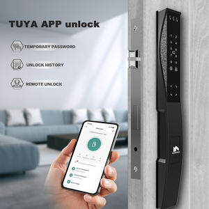 Winfree स्मार्ट नई शैली स्लिम एल्यूमीनियम संकीर्ण प्रोफ़ाइल लॉक फिंगरप्रिंट कीपैड पासकोड लिंक पासकोड टुया वाईफाई स्मार्ट दरवाजा लॉक - Product Image 2