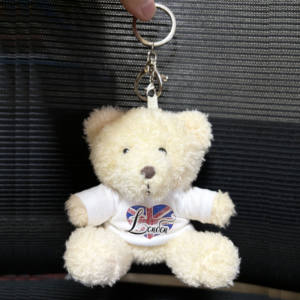 टी-शर्ट कस्टम लोगो के साथ 11 सेमी भरा हुआ टीशर्ट कस्टम लोगो मुद्रण शहर का नाम कंपनी उपहार छोटे आकार भालू - Product Image 4