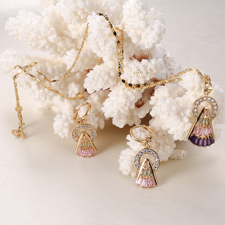 Venta caliente de Diseño de Moda de estilo Colgante de Piedra pendientes colgante pendientes conjuntos de joyas para mujeres