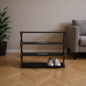 Scarpiera Myrva a 3 Ripiani in Metallo, Autoportante, Salvaspazio, Arredamento Moderno per Soggiorno - Product Image 2