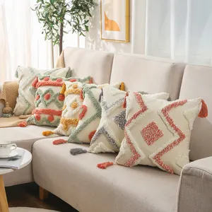Tufted dệt ném gối trường hợp đối với trang trí nhà Boho Phong cách đệm trường hợp đối với sofa couch thiết kế đơn giản của điểm và dòng