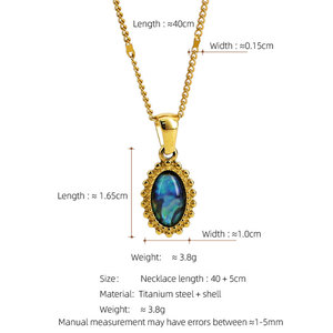 สร้อยคอเปลือกหอยมุกอะบาโลนธรรมชาติ ชุบทอง 18k ทำจากสแตนเลสสตีล 316L กันน้ำ ไม่หมอง พร้อมโลโก้สั่งทำพิเศษสำหรับผู้หญิง - Product Image 6