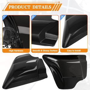 Paneles Laterales Negros de Fibra de Carbono VPZMT Fabricados en EE. UU. para Harley Davidson Touring Road King Road Glide Electra Glide Street Glide - Product Image 3