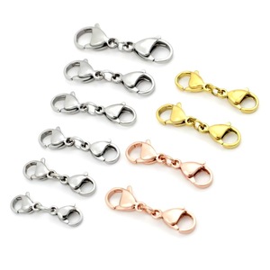Rose Gold Double Opening <strong>Lobster</strong> Extender Necklace Clasp Connector Bracelet Extension Clasps for DIY <strong>Jewelry</strong> Making Women Girls - Product Image 1
