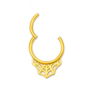 Spider Web Seamless Hoop <b>Earrings</b> Gold Stainless Steel Nose Ring Septum <b>Piercing</b> Jewelry Everyday Wear - Product Image 4