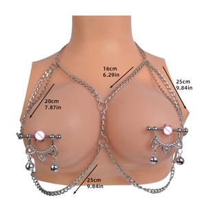 Female Bells Nipple Breast <b>Clamps</b> With Chain <b>Clips</b> Stimulator Flirt Breast Nipple <b>Clips</b> Bondage Bdsm Slave Women Adult Sex Toys - Product Image 5