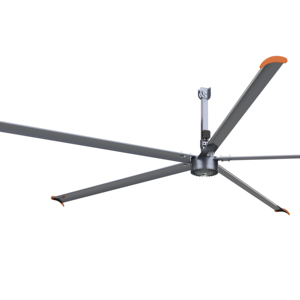 Ventilateur de plafond pour salle de sport, 5 pales en aluminium, 220V/380V, faible bruit, commande centralisée, couleur argent/noir, permanent - Product Image 1
