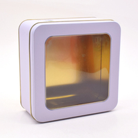 Boîte Cadeau Ronde en Métal Personnalisée avec Couvercle Transparent pour Chocolats, Gâteaux, Biscuits – Contenant Carré en Étain avec Fenêtre PVC
