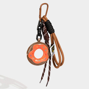 Cute New PU Leather 3D Dachshund Donut Ice Cream <b>Camera</b> Bag Charm with Lanyard Car Hanging Ornament and Keychain - Product Image 2
