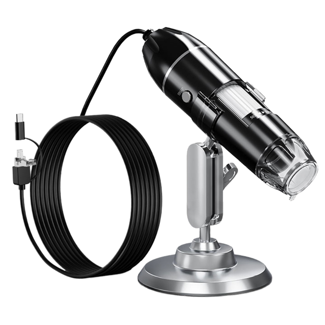1600X USB Digital Microscope with Adjustable Stand for Android Phone, Windows PC & Mac- High Resolution with LED Lights OEM