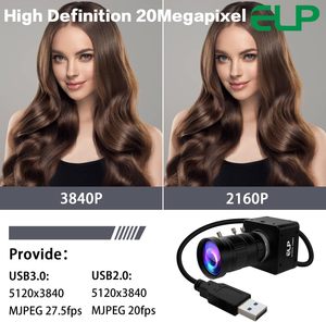กล้อง ELP 20MP 4K USB 3.0 พร้อมเลนส์ซูมแบบแมนนวล 5-50 มม. 10 เท่า ความละเอียด 3840x2160 30fps เว็บแคมความเร็วสูงสำหรับพีซี ลินุกซ์ แมค ราสเบอร์รี่ พาย - Product Image 4