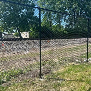 Chất lượng cao cấp trước sân Đen PVC tráng kim loại dốc sườn đồi 50x50mm Chuỗi liên kết hàng rào mạ kẽm hàng rào dây kim cương - Product Image 2