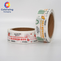 Étiquettes en rouleau pour guimauves multi-formes, durables et imperméables, autocollants personnalisés en forme de cœur et de cylindre pour bonbons, impression couleur, OEM ODM