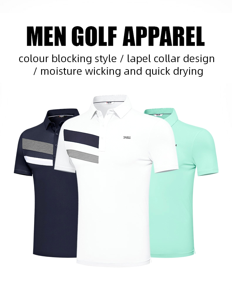 PGM YF575 custom short sleeve quick dry summer golf t shirt polo men's