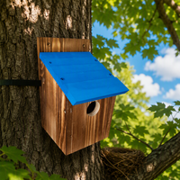 Nichoir personnalisable en bois de pin écologique avec toit étanche, mangeoire/cage murale pour oiseaux et perroquets, idéal pour l'extérieur et le jardin