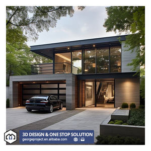 Projet de villa mexicaine Panneau en verre trempé en alliage d'aluminium Porte de <span class=keywords><strong>garage</strong></span> pleine vue Porte de <span class=keywords><strong>garage</strong></span> en plexiglas en verre dépoli - Product Image 1