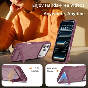 Nouvelle <span class=keywords><strong>coque</strong></span> de téléphone en silicone mat de luxe, style gel, pour 18PM, avec support intégré, magnétique, anti-chute, <span class=keywords><strong>coque</strong></span> de protection 2 en 1 - Product Image 2