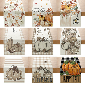 Camino de mesa con estampado de hojas de arce y calabaza Decoraciones de otoño para el día de hoy - Product Image 6