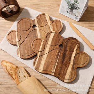 เขียงไม้กระถินณรงค์รูปอุ้งเท้าแมว สำหรับเสิร์ฟอาหารที่บ้าน - Product Image 1