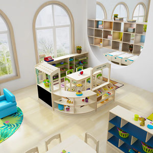 Современные деревянные шкафы для хранения в стиле Монтессори для детских садов, яслей и школ — экологичная и долговечная мебель для ухода за детьми - Product Image 1