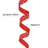 2.5 cm Süblimasyon Baskılı Puantiyeli Polyester Şerit Çanta Ayakkabı Saç Aksesuarları DIY El Yapımı Malzemeler için Renkli