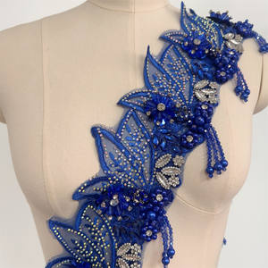 Accesorios de Boda al por Mayor, Encaje con Flecos de Perlas y Pedrería para Vestidos de <span class=keywords><strong>Novia</strong></span> y Decoración de Vestidos Formales - Product Image 6