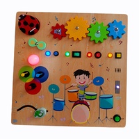 Tablero de Actividades con Temática Musical, de Madera, Montessori, para el Aprendizaje Temprano, Desarrollo Intelectual y Estimulación Sensorial para Niños Pequeños