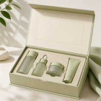 Boîte en carton rigide magnétique avec plateau en pulpe moulée pour ensemble de flacons et pots de soin – Prête à l'emploi, en carton rigide élégant pour boutique