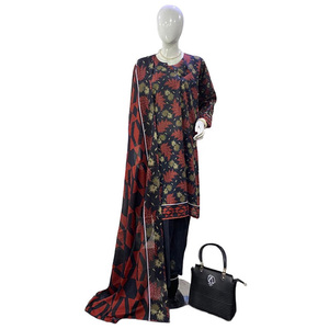 Annisa Women's Elegant Floor-Length 3-Piece Lawn Suits for Party & Wedding Summer Comfortable Regular Fit - Product Image 1