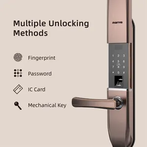 Zinc Alloy Electric Handle Lock Smart Home Door Lock Biometric Fingerprint Lock Password