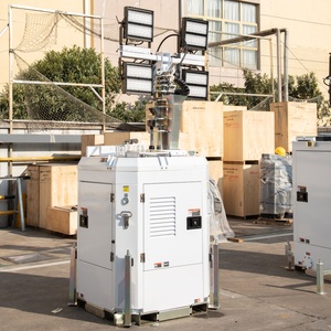 Tour d'éclairage mobile TPE-C6P, mât de 9 m, 4x500W LED, montée sur remorque, conception compacte en caisse, pour la construction, la location et les interventions d'urgence TPE-C6P - Product Image 1