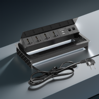 Regleta de Enchufes para Mesa de Conferencias KLASS, Específica para Oficina, de Alta Calidad, con Tapa Abatible, Enchufe de Datos y Energía Oculto en la Superficie de la Mesa
