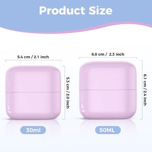 Pot carré double couche en PP 20g 30g 50g 100g, pots cosmétiques vides en plastique PP de forme carrée blanc, noir, bleu avec couvercles - Product Image 2