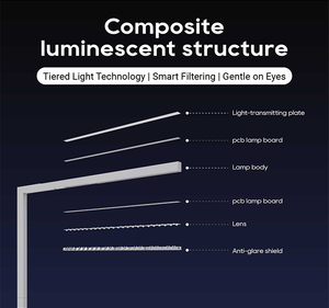 <span class=keywords><strong>Lampe</strong></span> <span class=keywords><strong>sur</strong></span> <span class=keywords><strong>pied</strong></span> intelligente pour le travail, éclairage LED à spectre complet, blanc, grande <span class=keywords><strong>lampe</strong></span> de bureau <span class=keywords><strong>sur</strong></span> <span class=keywords><strong>pied</strong></span>, lumière naturelle, métal, pour la maison et le bureau - Product Image 2