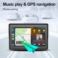 Pantalla Inalámbrica para Motocicleta F92, Impermeable IP67, Pantalla IPS HD de 5 Pulgadas, Android Auto Inalámbrico, CarPlay Portátil para Motocicleta