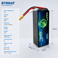 Paket Baterai Drone 12S 44.4V 22000mAh 5C Daya Tinggi dengan MSDS UN38.3 untuk Inspeksi Komersial, Pemantauan Keamanan, dan UAV