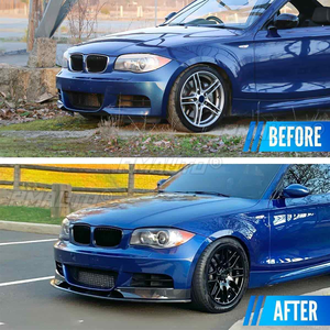 <b>Car</b> Front Bumper Lip <b>for</b> BMW 1 Series E82 M Sport 2007-2013 Splitter <b>Diffuser</b> Spoiler Protector Glossy Black Carbon Fiber Style - Product Image 2