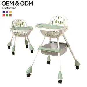 Silla alta portátil OEM para bebés, silla de alimentación de plástico, cinturón ajustable, silla columpio, estilo moderno, cocina, comedor para bebés